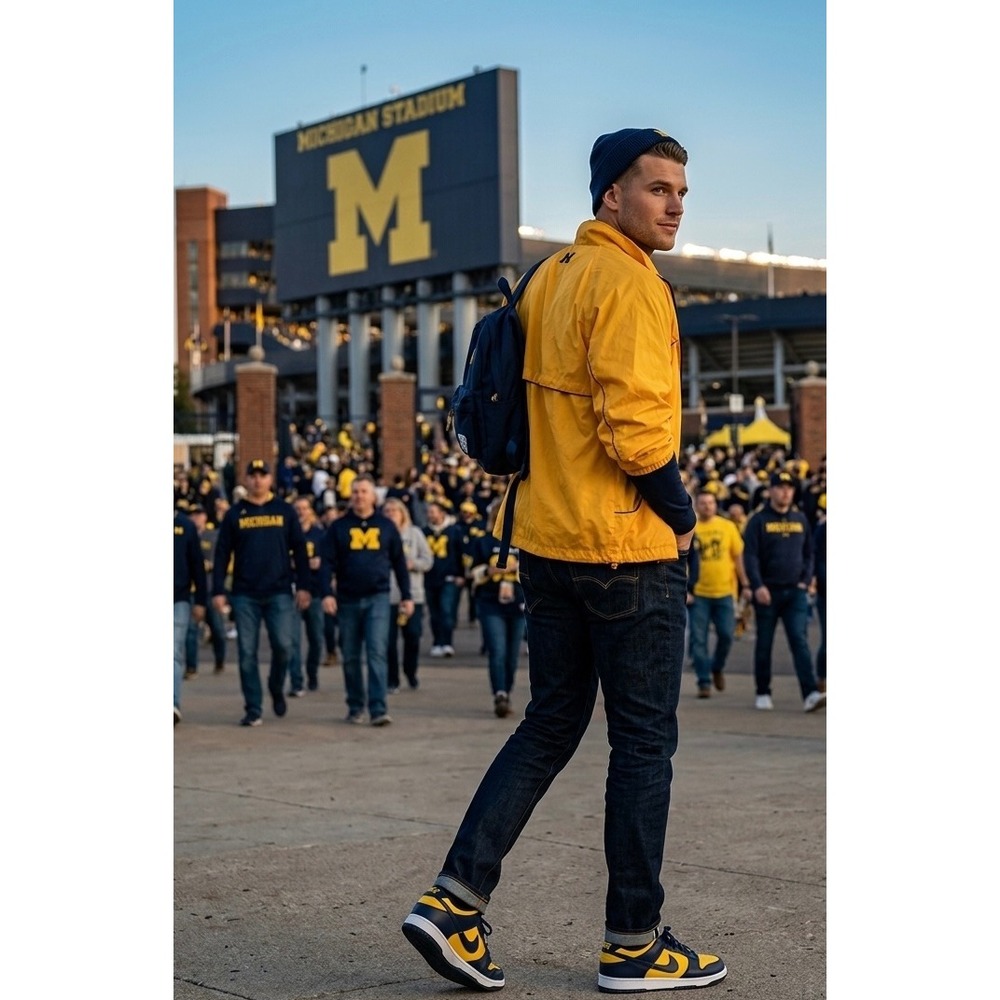 VTG Michigan Wolverines ProEdge Windbreaker‎ XL Embroidered M NCAA Champions